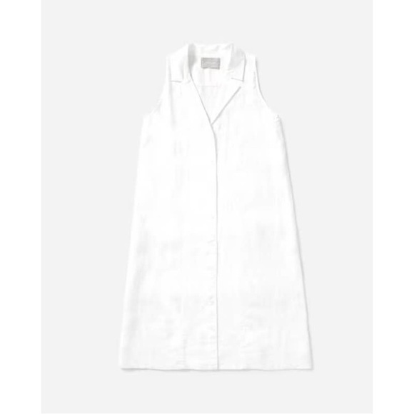 NWT Everlane The Sleeveless 100% Linen V Neck  Button Front Shirt Dress Size 4 - Picture 4 of 12